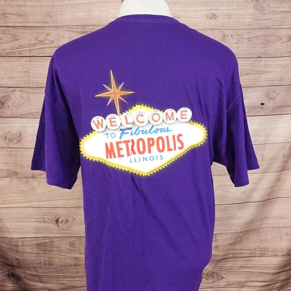 HARRAH'S METROPOLIS ILLINOIS CASINO & HOTEL PURPLE T-SHIRT SIZE XL - Picture 2 of 6